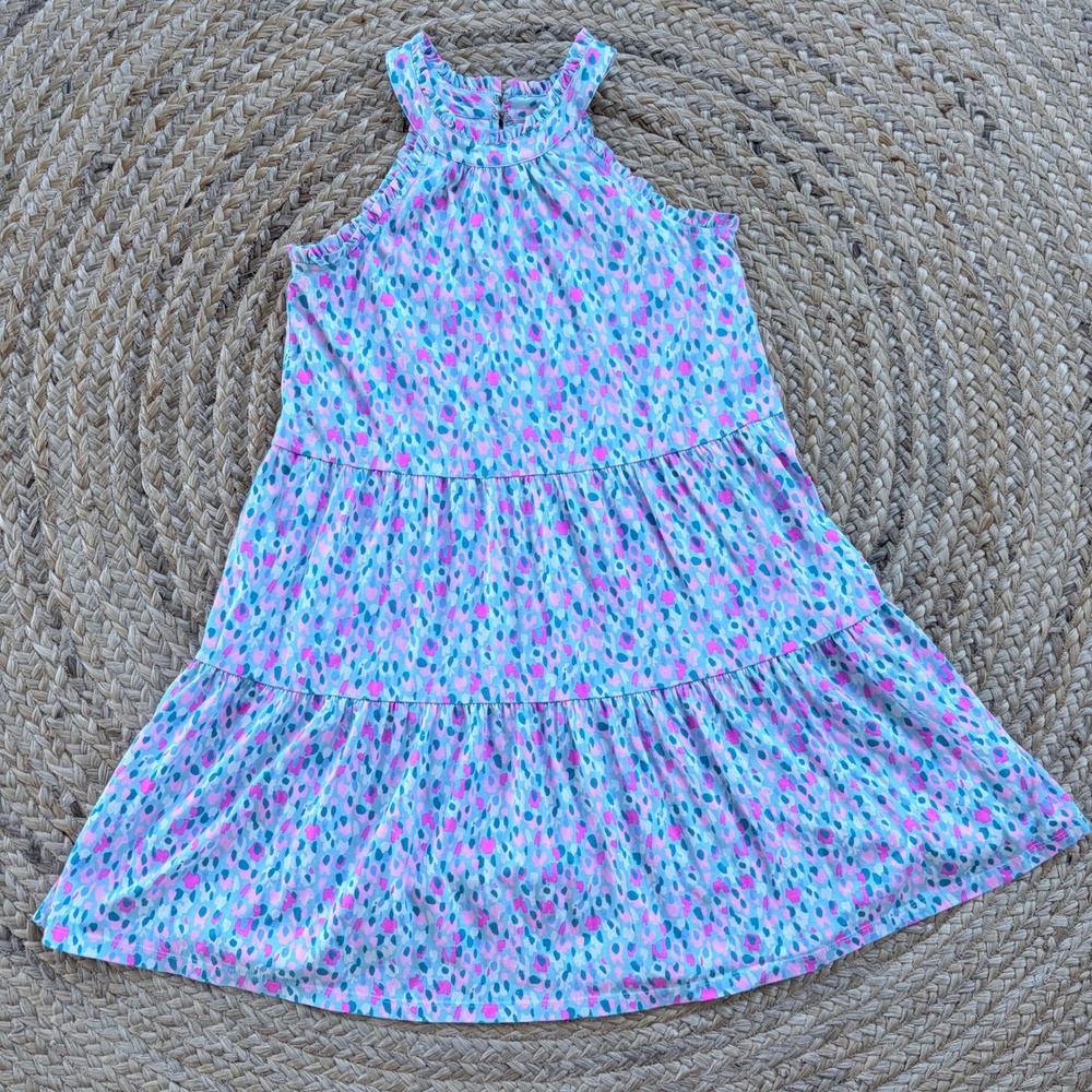 Lilly Pulitzer Dress XXS Jerrica Hottie Dottie Halter Neck Tiered Ruffle Bright